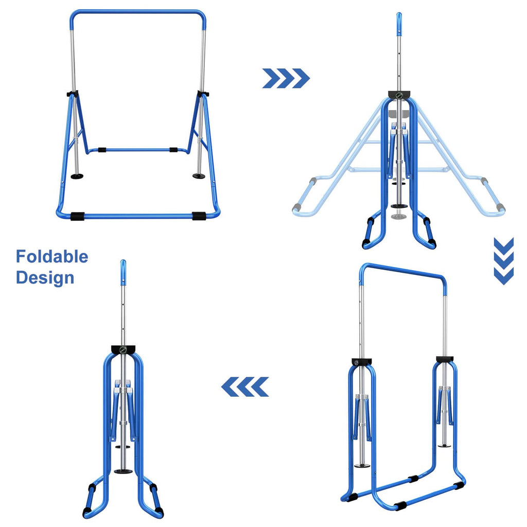 Tepemccu Expandable Gymnastics Bars,Adjustable Height Gymnastic Horizontal Bars,Junior Training Bar Children Folding Training Mo