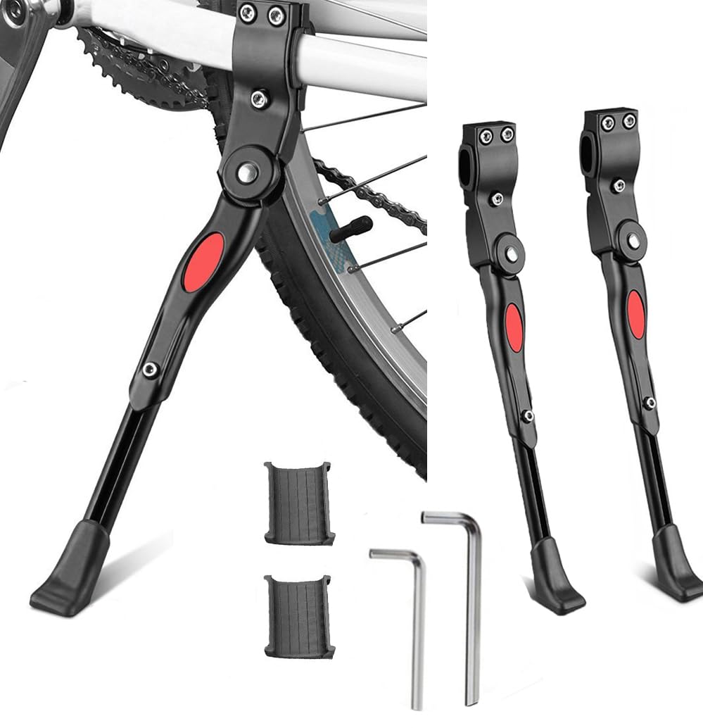 ZOSEN Adjustable Bicycle Kickstand Aluminium Alloy Bike Side Support for 22 24 26 Inch /700C Bicycles with 2 Hexagon Wrenches (P