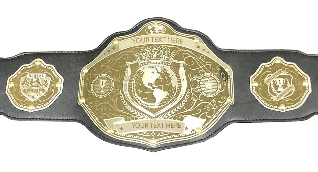 Undisputed Belts World Championship Belt - Custom Banner Text And Color Options - 2 Day Production
