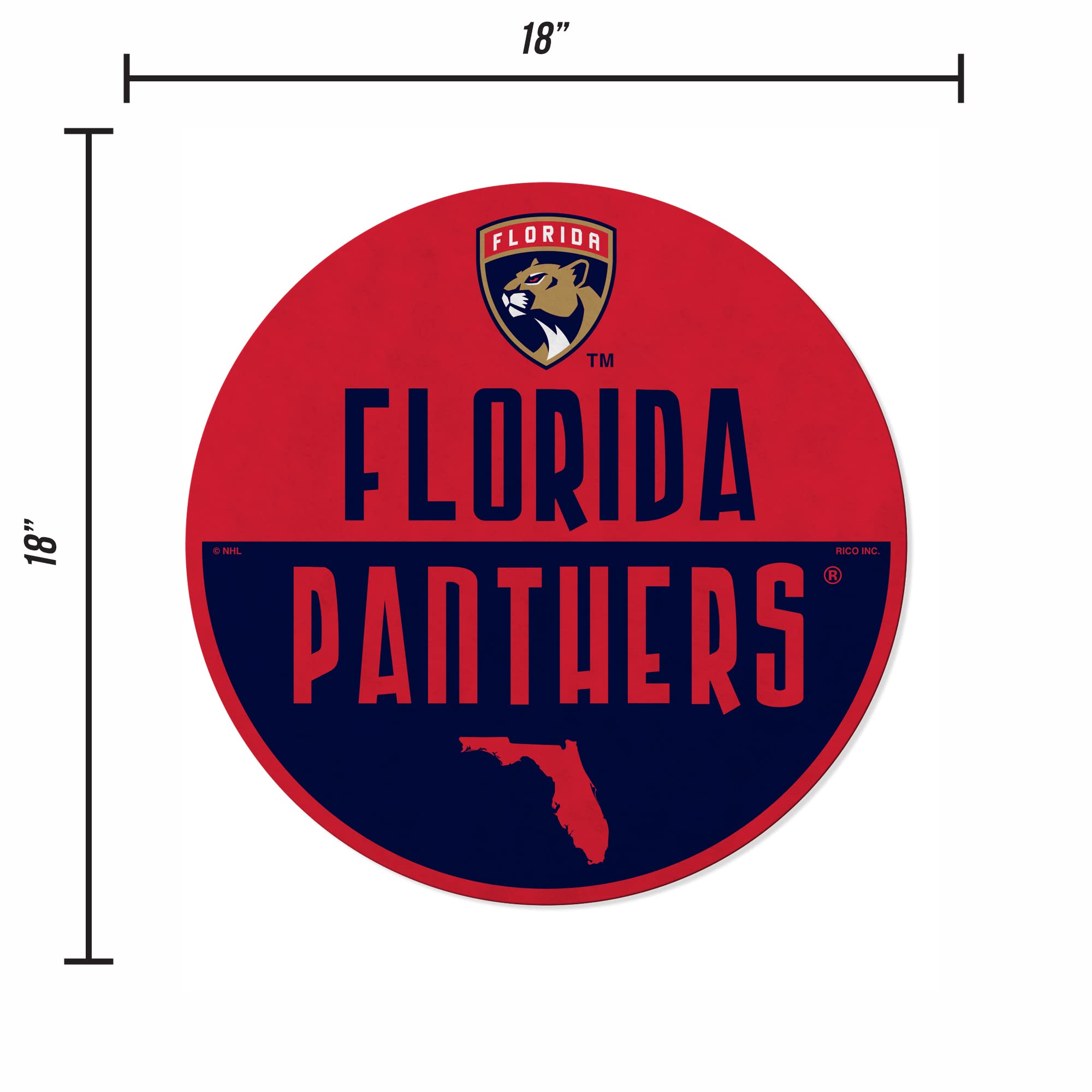 Rico Industries Nhl Hockey Florida Panthers Classic Shape Cut Pennant - Home And Living Room D  Cor - Soft Felt Ez To Hang