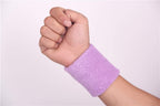 Olirexd 12 Pairs (24 Pcs) Colorful Sports Wristbands Cotton Sweatband Wristbands Wrist Sweatbands Wrist Sweat Bands For For Men