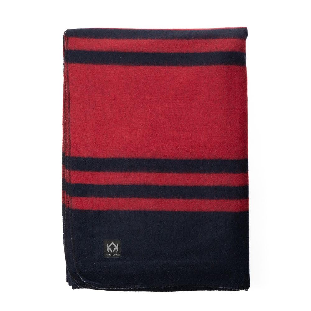 Arcturus Rainier Wool Blanket - 4.5Lbs Warm, Heavy, Washable, Large | Great For Camping, Outdoors, Survival & Emergency Kits (La