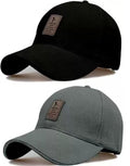 Selloria Brand Soft Cotton Adjustable Unisex Cap For Men And Women Freesize Baseball Caps (Pack Of 2) (Gray,Black)