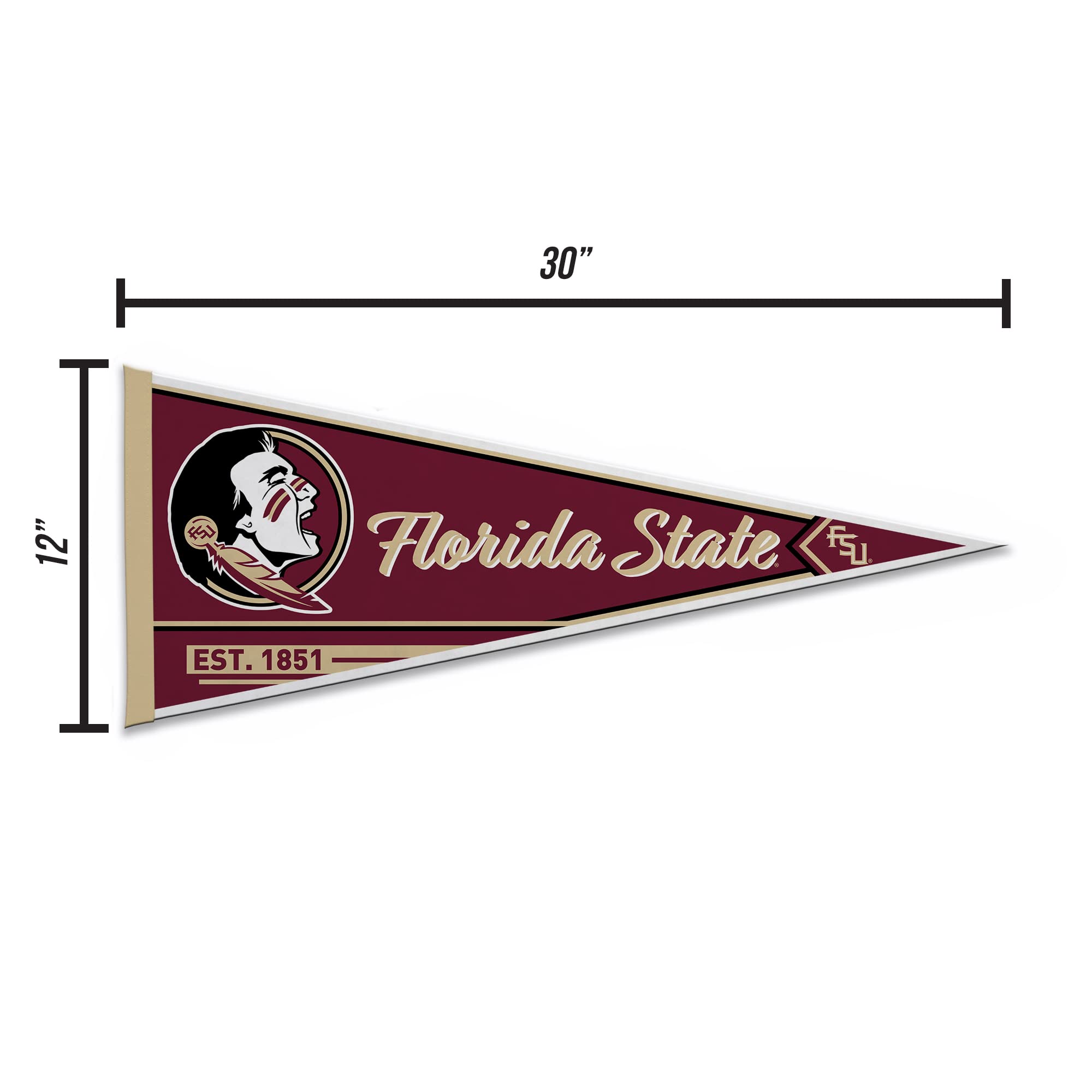 Rico Industries Ncaa Florida State Seminoles Classic 12'' X 30'' Felt Wall D  Cor Pennant - Great For Home/Bed Room/Man Cave D