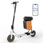 Qlaway Electric Scooter with Seat, 350W Motor, Top Speed 19Mph(31km/h), Max 22 Miles Ranges, 350W Motor, 8.5 Solid Tires, Alumin
