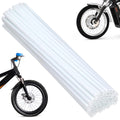 Totority White Motorcycle Spoke Covers 72pcs Reflective Protective Wraps Dirt-Resistant Bike Rim Protectors for Mountain & Road 