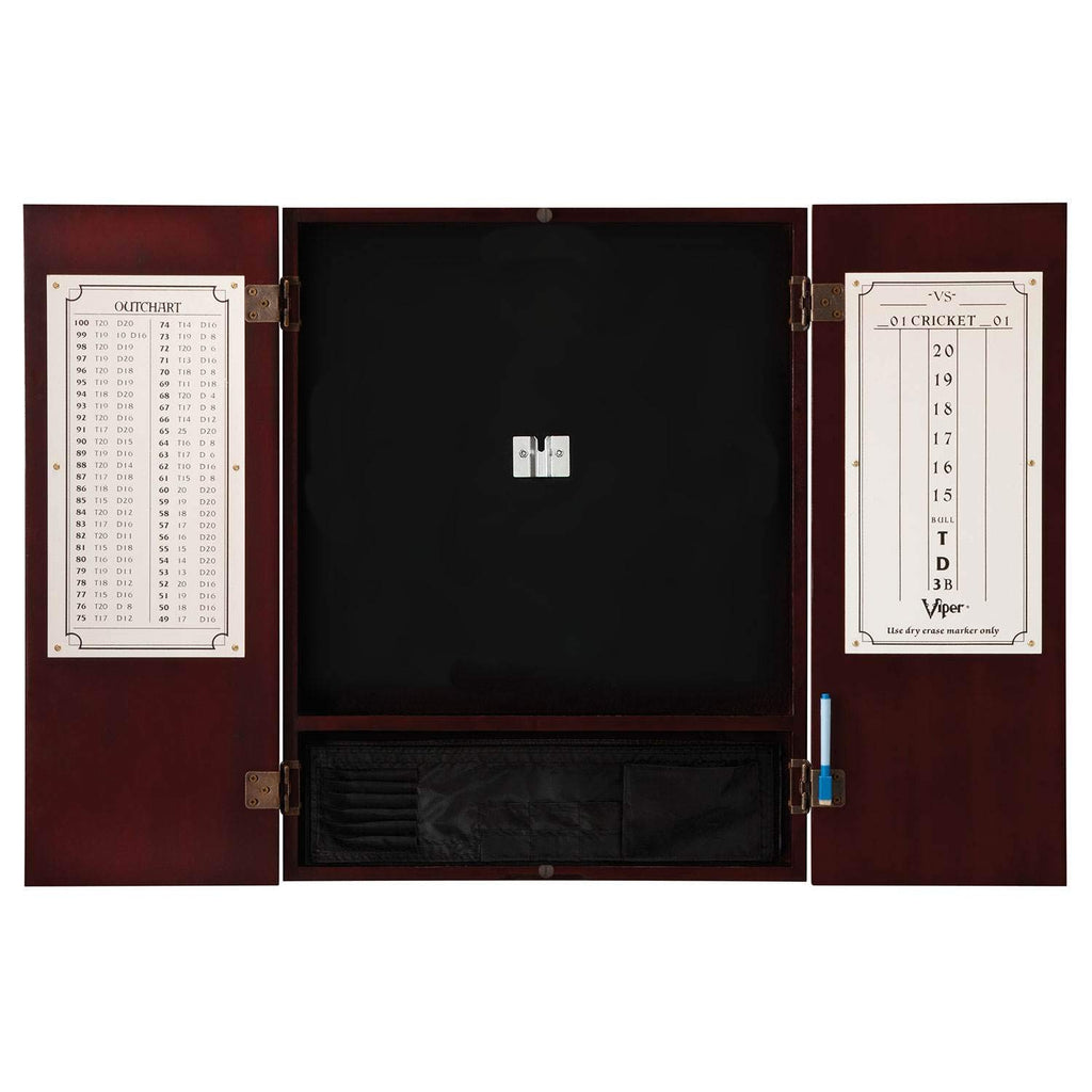 Viper Metropolitan Solid Wood Sisal/Bristle Steel Tip Dartboard Cabinet: Cabinet Only (No Dartboard), Mahogany Finish