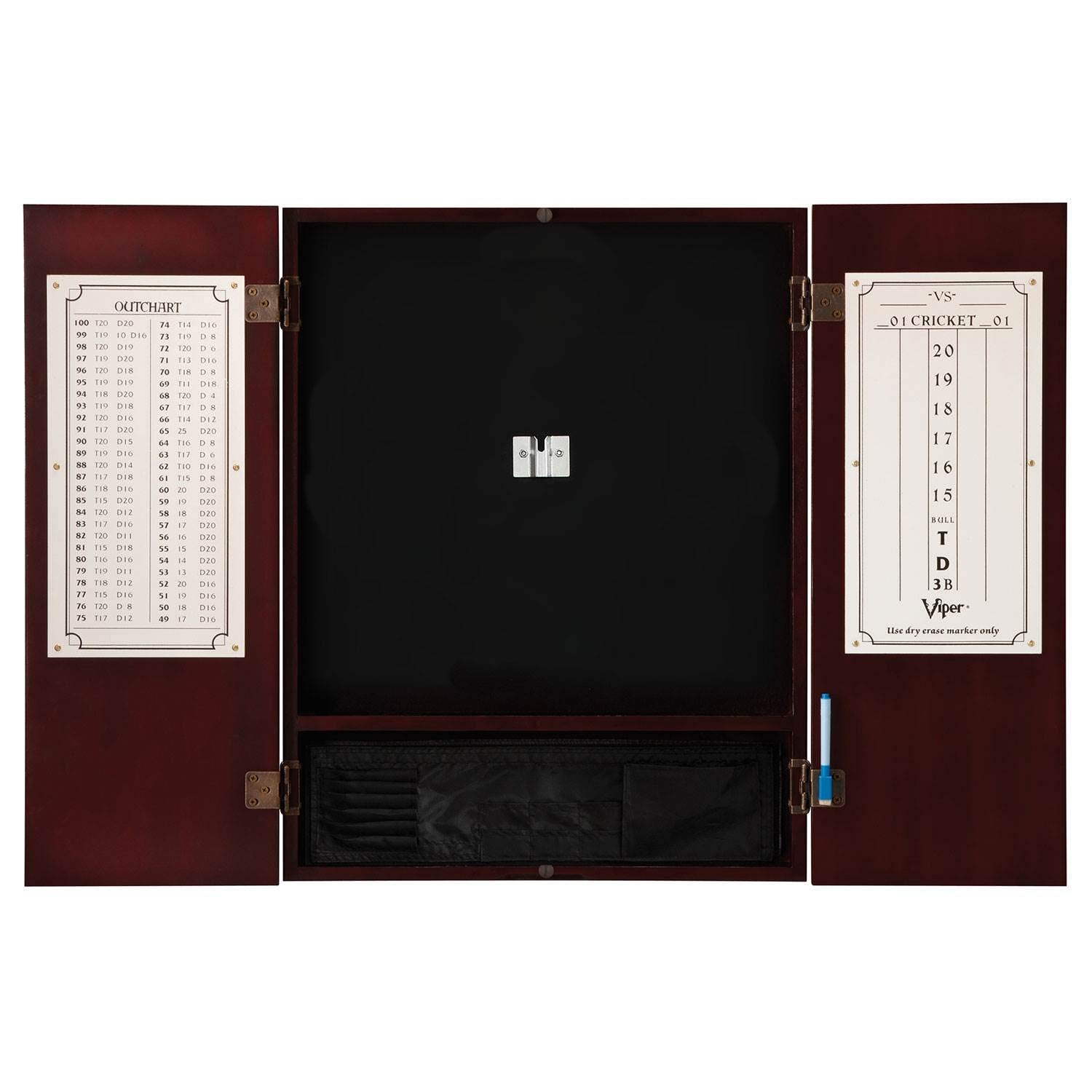 Viper Metropolitan Solid Wood Sisal/Bristle Steel Tip Dartboard Cabinet: Cabinet Only (No Dartboard), Mahogany Finish