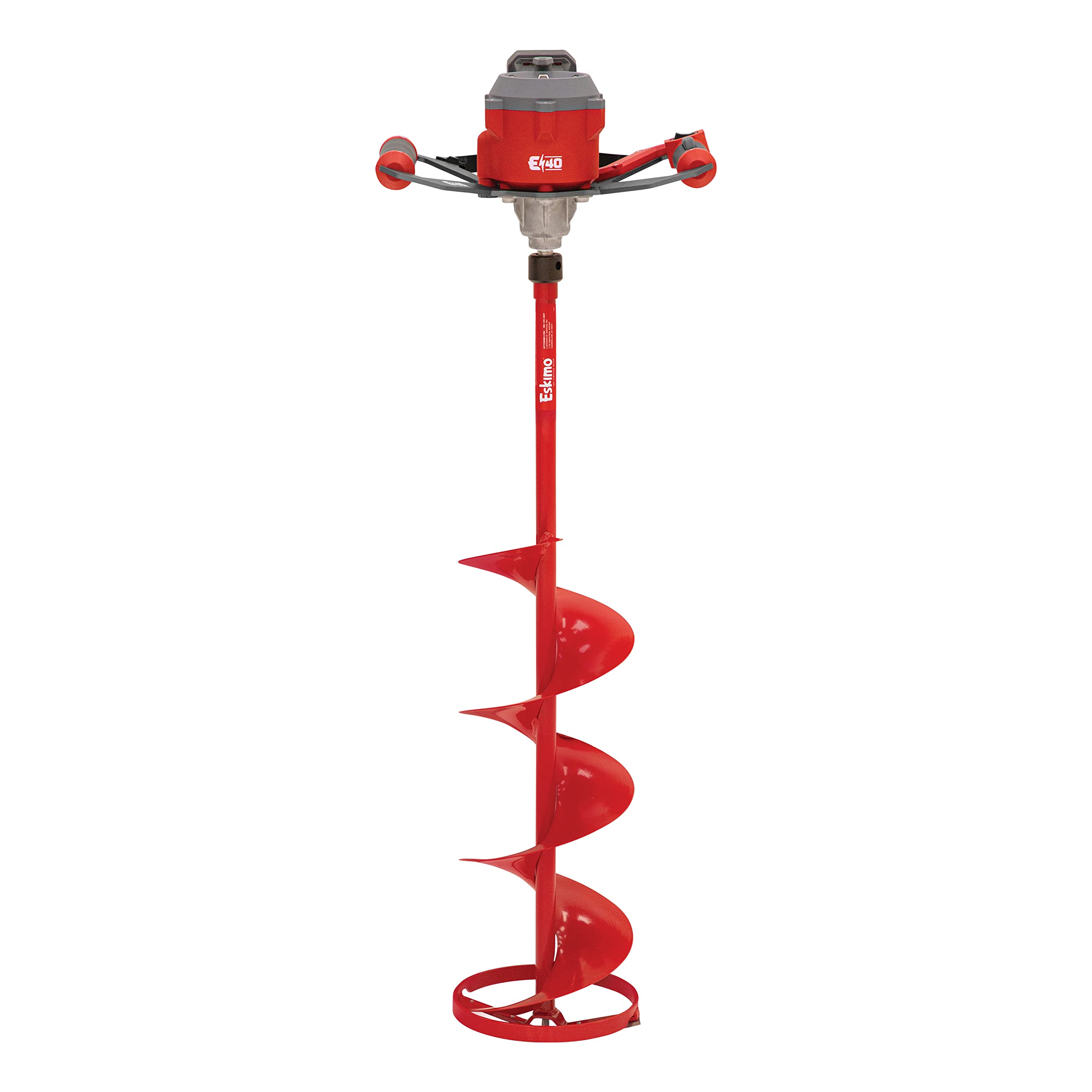 Eskimo E40 10-Inch Electric Ice Auger, Full Power 40V Lithium, Steel Bit, Lightweight Powerhead, Turbo Cutting System Multi-Edge