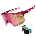 HAAYOT Polarized Sports Sunglasses for Men Women Youth Baseball Cycling Running Softball Biking Glasses 5 Lenses Sand Pink
