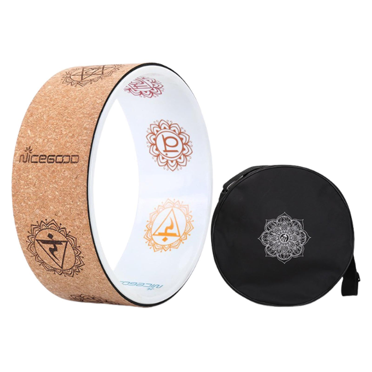 SNAPPSY Yoga Wheel Pilates Equipment Fitness 12.6inch for Women Lightweight Back Roller White with Bag