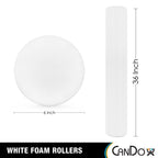 Cando White Pe Foam Rollers For Exercise, Finess, Muscle Restoration, Massage Therapy, Sport Recovery And Physical Therapy For H