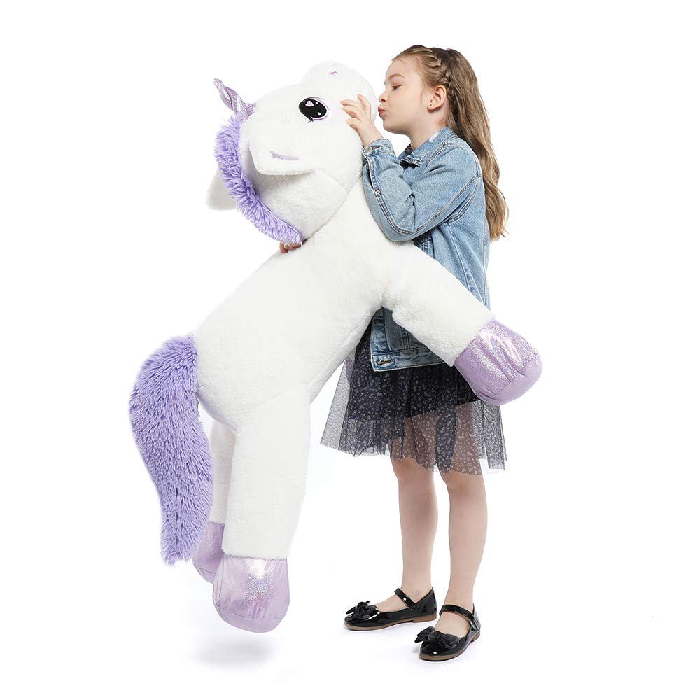 Tezituor 43 Big Unicorn Toys Plush ,Giant Unicorn Stuffed Animals,Unicorn Birthday Decorations For Girls,White Unicorns Gifts Fo
