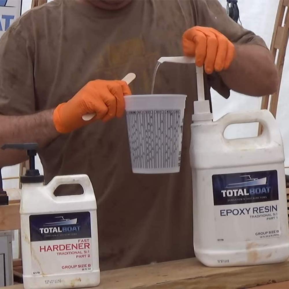 Totalboat 5:1 Epoxy Resin Kit (Quart, Fast Hardener), Marine Grade Epoxy For Fiberglass And Wood Boat Building And Repair, Clear