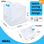 Umetass 4 Gallon Water Storage Cube Bpa Free Collapsible Water Container With Spigot, Camping Water Storage Carrier Jug For Outd