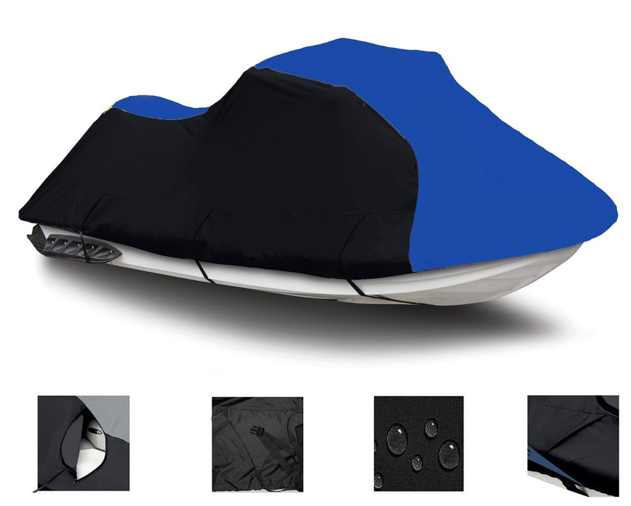Black/Blue Heavy-Duty, Pwc 600D Jet Ski Cover Compatible For Sea Doo Sea-Doo Bombardier Gti Se 130 2011 2012 2013 2014 2015 2016