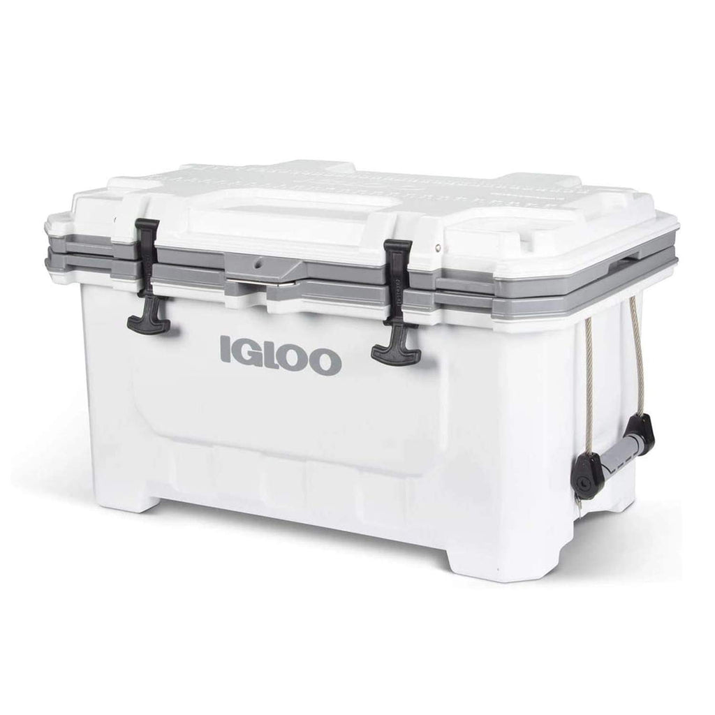 Igloo White Imx 70 Qt Lockable Insulated Ice Chest Injection Molded Cooler With Carry Handles