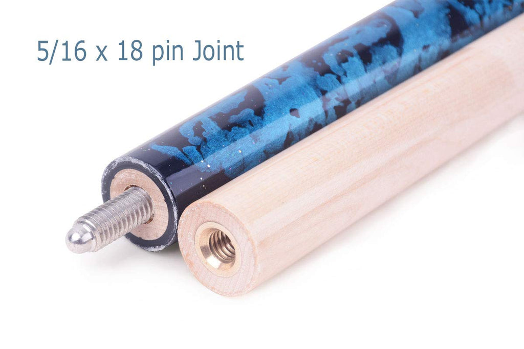 Ab Earth 58 Inch Hand-Painted Series 2-Piece Billaird Pool Cue Stick With Irish Linen Wrap (Blue, 19Oz)