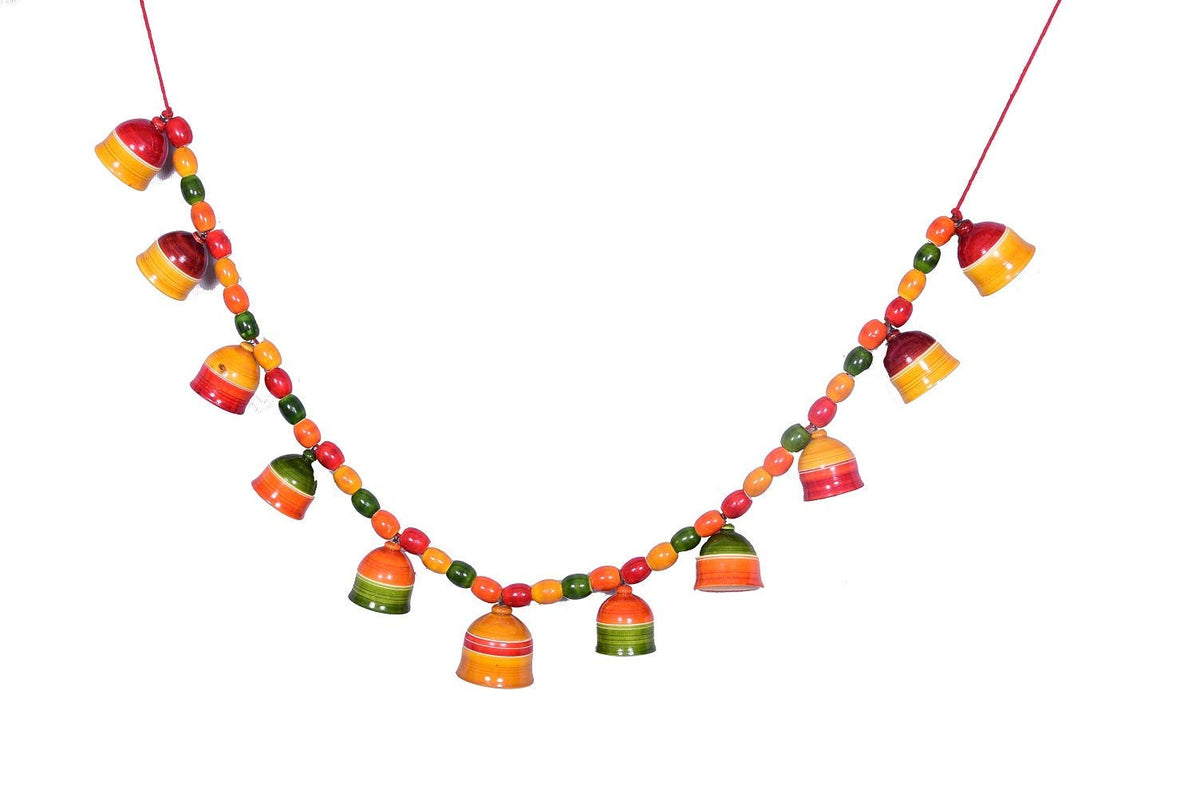 Gift Equals Love Handcrafted Wooden Door Hanging Bandarwal, Multicolor