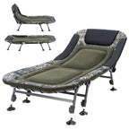 Campnacht Folding Camping Cot With Mattress For Adults, Heavy Duty Military Bed With Carry Bag, 180? Adjustable Reclining Outdoo