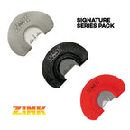 Plano Zink Signature Series Pack Hand-Built Easy-To-Use Turkey Hunting Diaphragm Game Calls - Signature Series V-Notch, Batwing,