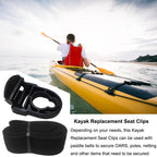 Kayak Seat Repair Kit (Clips+Hooks+Straps) Replacement Including Nylon Webbing Straps-65Inch, Compatible With Ocean Kayak, Lifet