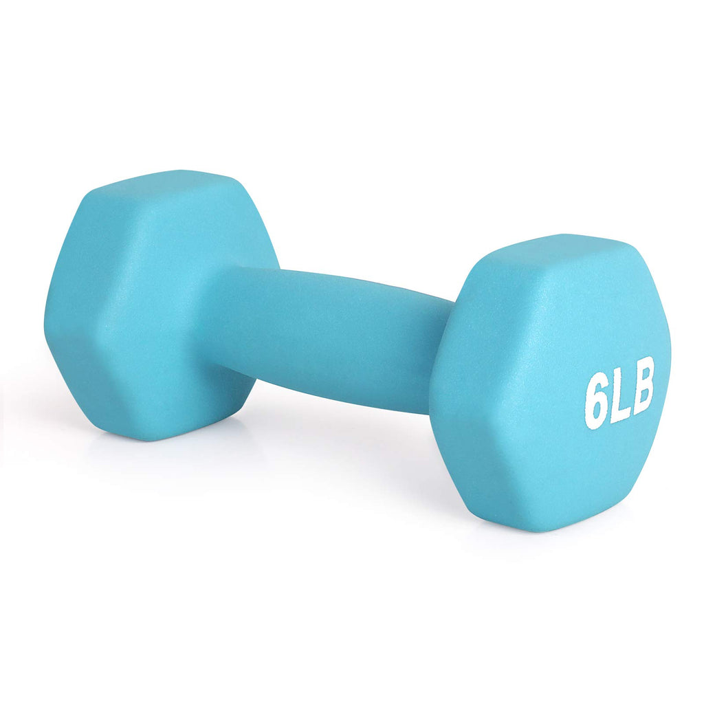 Lionscool Neoprene Coated Dumbbell Weights (Skyblue 6Lb Pair)