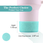 Worbss 2 Pack Aqua Glitter Silicone Boot Sleeve For Stanley Cup 40Oz Accessories For Hydro Flask 18-24Oz And More Wide Mouth Wat