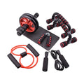 HEAVENGLOW 7 Piece Ab Workout Roller Wheel Kit Complete Accessory Fitness Equipment Set Red | Abdominal Exercisers | Fitness Equ