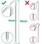 9 Inch Tent Stake Yard Inflatable Stakes Metal Tent Pegs Heavy Duty Ground Stake Fence Hooks Camping Spikes For Canopies, Tarp A