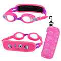 RUIGAO Kids Swim Goggles Age 2-6, Toddler Goggles No Hair Pull,UV Protection/Anti Fog/Padded HeadBand (1PK Kids -Pink Fish)