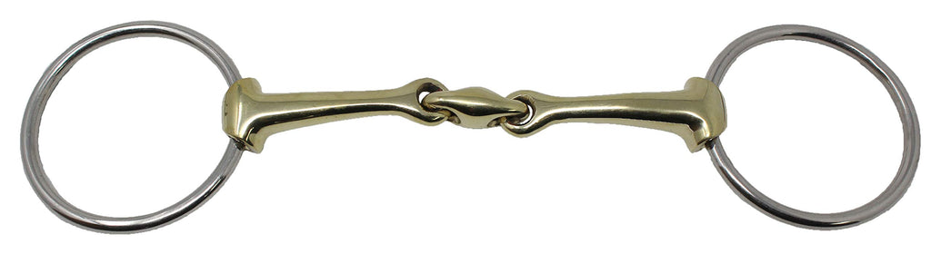 Prorider Loose Ring Pinchless Lozenge Dog Bone Ss Brass 4-1/2'' Horse Bit 35558A
