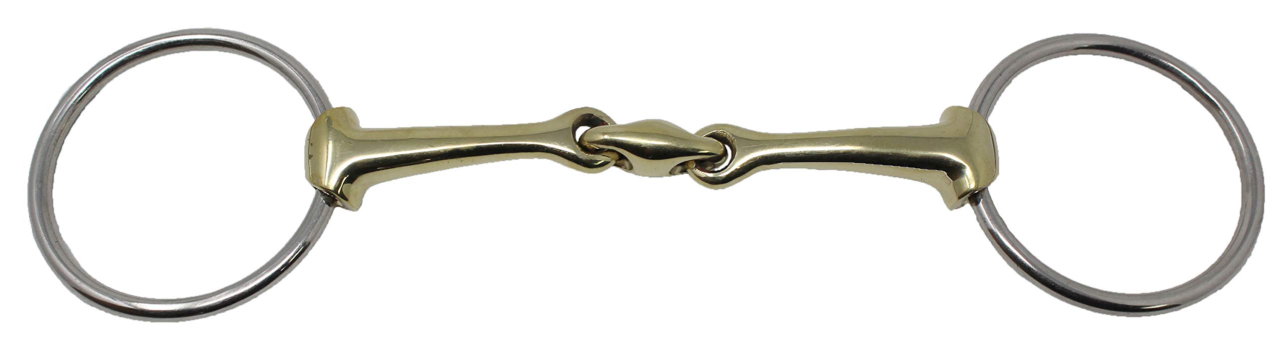 Prorider Loose Ring Pinchless Lozenge Dog Bone Ss Brass 4-1/2'' Horse Bit 35558A