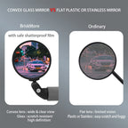 BriskMore Bike Bar End Mirror for Scooter Electric Bikes - HD Glass Convex Lens Rearview Mirror, Safe Cycling, Easy to Install 1