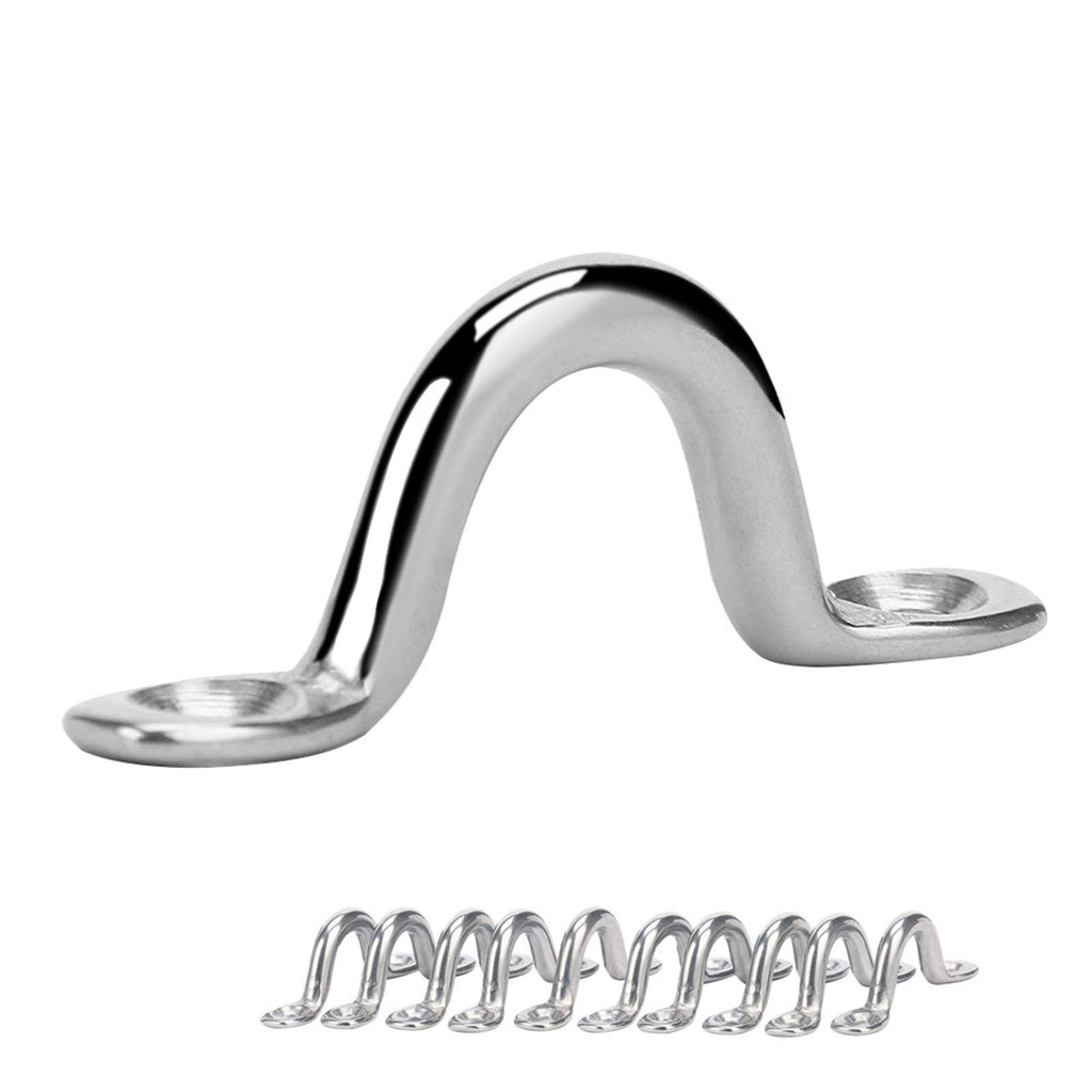 Amadget Bimini Boat Top Pad Eye, 316 Stainless Steel Eye Straps Tie Down Kayak Deck Loops (Pack Of 10)