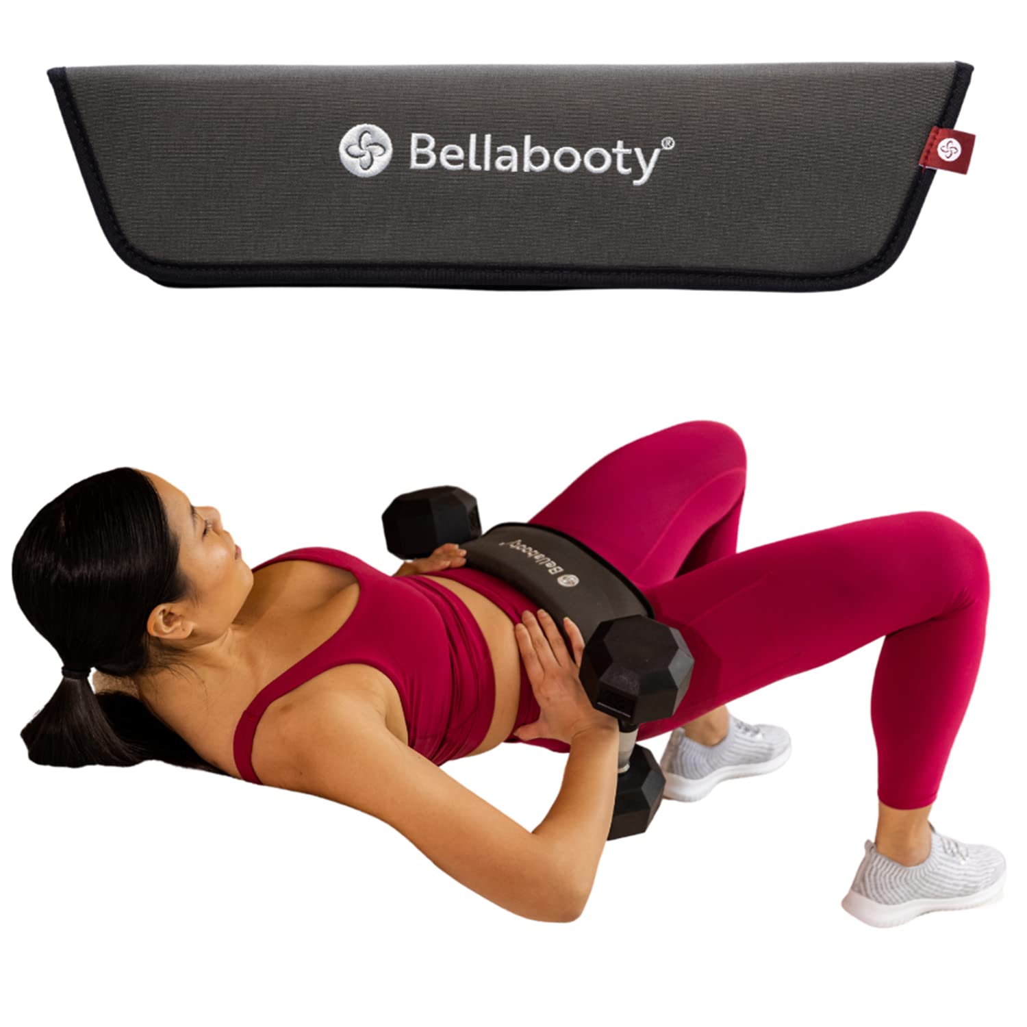 Bellabooty Exercise Hip Thrust Belt, Easy to Use with Dumbbells, Kettlebells, or Plates, Slip-Resistant Padding that Protects Yo
