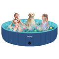 Furrybaby Dog Pool, Kiddie Pool Hard Plastic Foldable Dog Pools for Large Dogs Portable Pet Doggie Wading Swimming (Navy 63 ' ')
