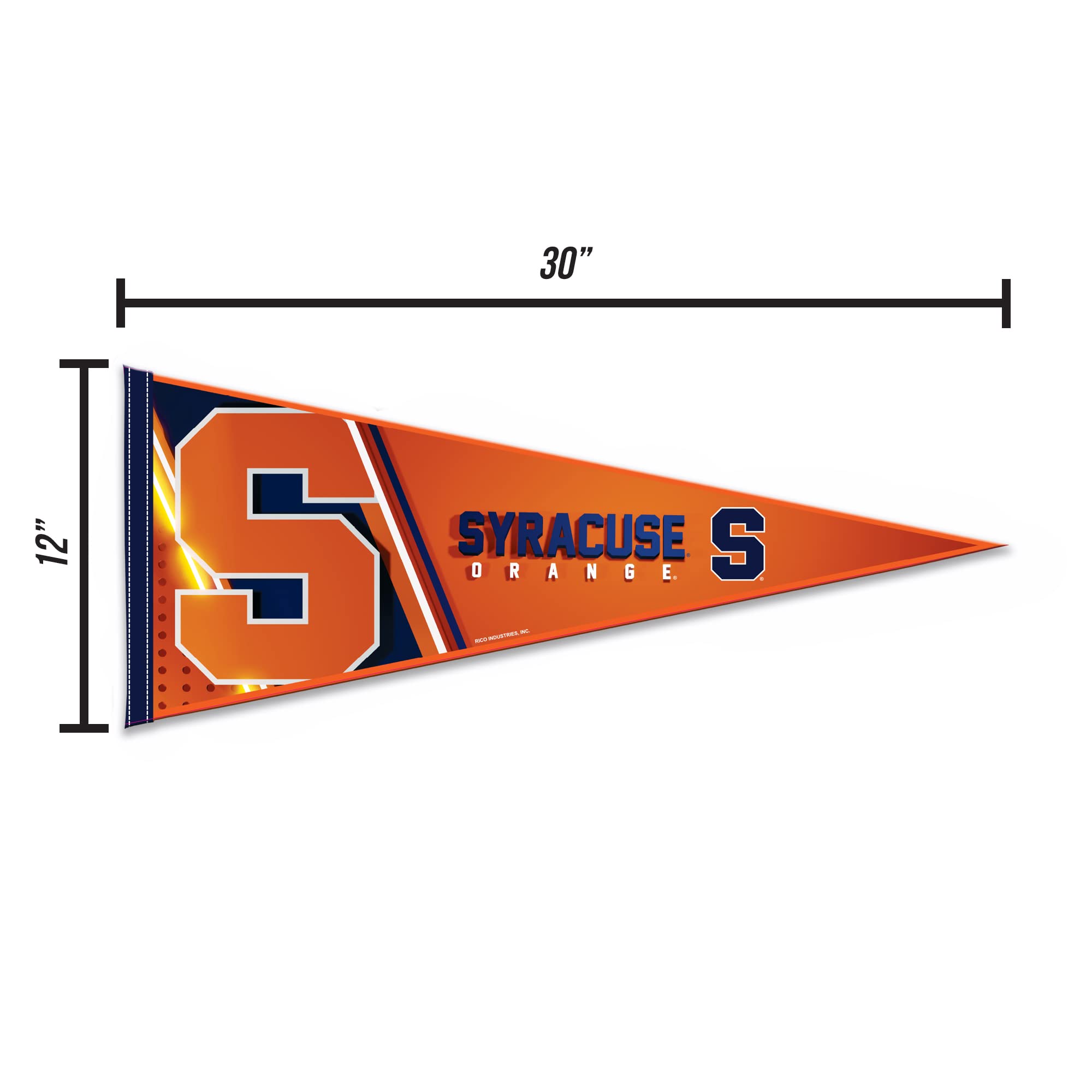 Rico Industries Ncaa Syracuse Orange Primary 12'' X 30'' Felt Wall D  Cor Pennant - Great For Home/Bed Room/Man Cave D  Cor