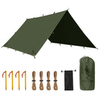 Free Soldier Camping Tarp Waterproof Portable Multifunctional Outdoor Camping Traveling Awning Backpacking Shelter Rain Tarp (Da