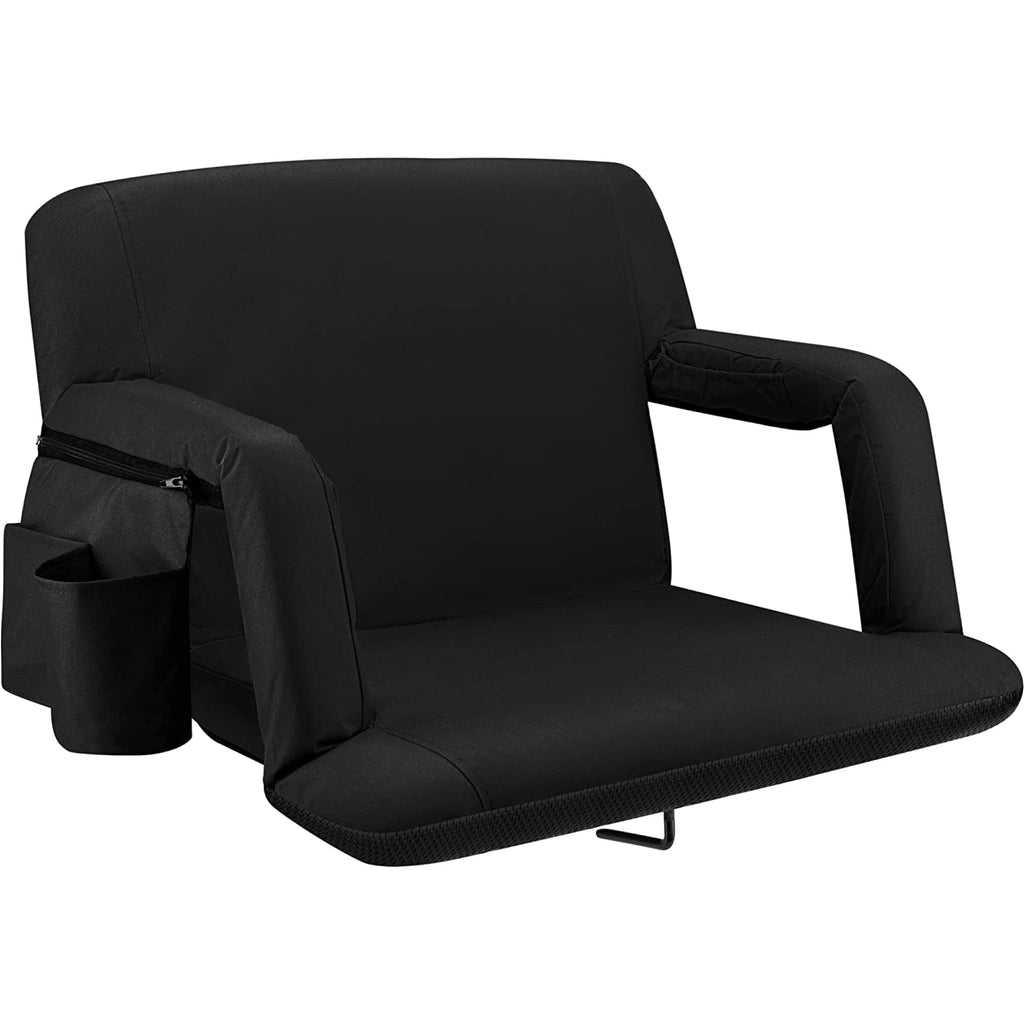 Alpcour Folding Stadium Seat - 25-Inch Extra Wide Padded Adults Camping Reclining Waterproof Bleacher Chair - Best Ultra Extra T