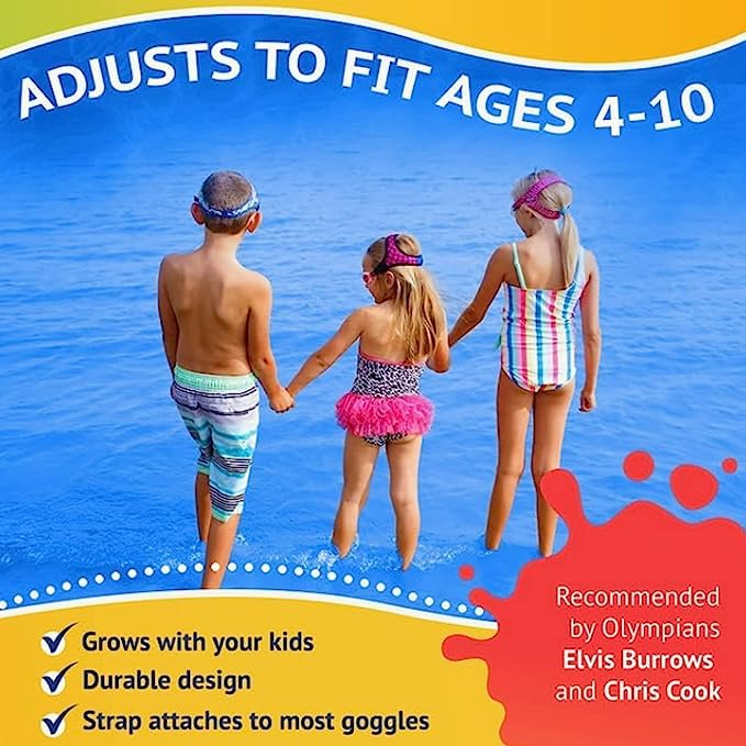 Frogglez Kids Swim Goggle Patented Comfort Strap Only Fits Most Goggles | No Hair Pulling | Recommended By Olympic Swimmers (Blu