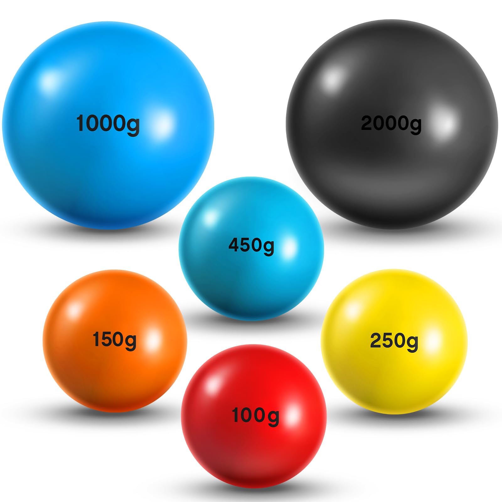 Hungdao 6 Pcs Weighted Plyo Training Balls Variable Plyo Weighted Balls Practice Weighted Baseball Weighted Ball Set for Throwin