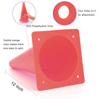 12 Inch Red Traffic Training Cones, Plastic Safety Parking Cones, Agility Field Marker Cones For Soccer Basketball Football Dril
