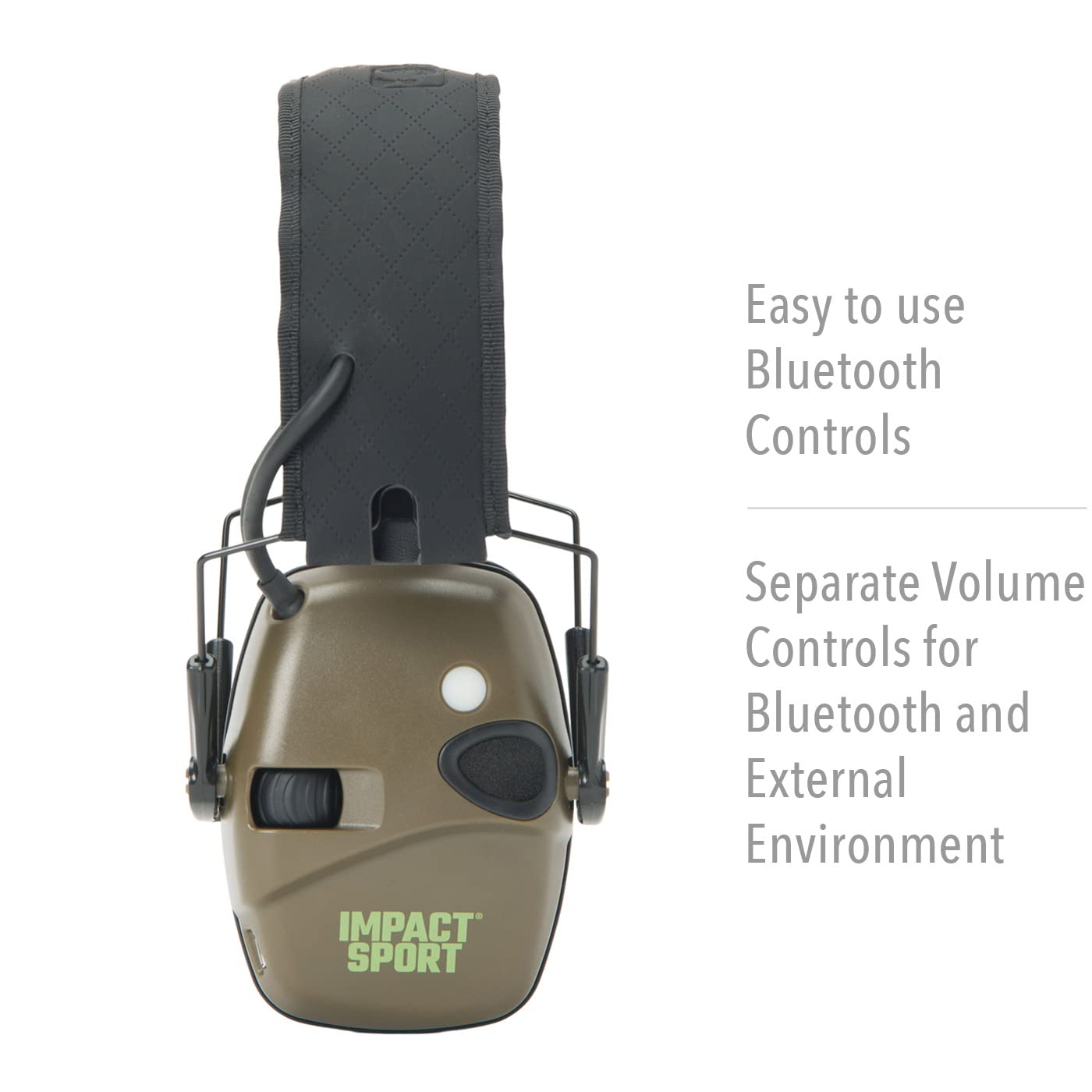 Honeywell Ademco Howard Leight Impact Sport Bluetooth 5.0 Electronic Shooting Earmuff (R-02548) Od Green