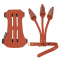 Toparchery Archery 2 Straps Arm Guard & 3 Finger Protective Gloves For Recurve Compound Long Bow Hunting Shooting Brown