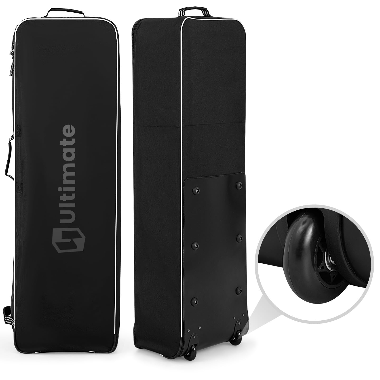 Goplus Golf Travel Bag With Wheels, Portable Golf Club Travel Bag With 3 Pull Handles, Smooth Zipper, Name Card Holder, Anti-Sli