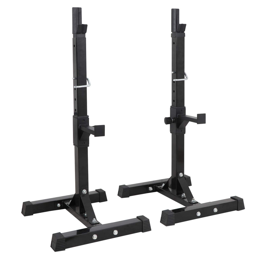 F2C Max Load 550Lbs Pair Of Adjustable 40''-66'' Squat Rack Sturdy Steel Squat Barbell Free Bench Press Stands Gym/Home Gym Port