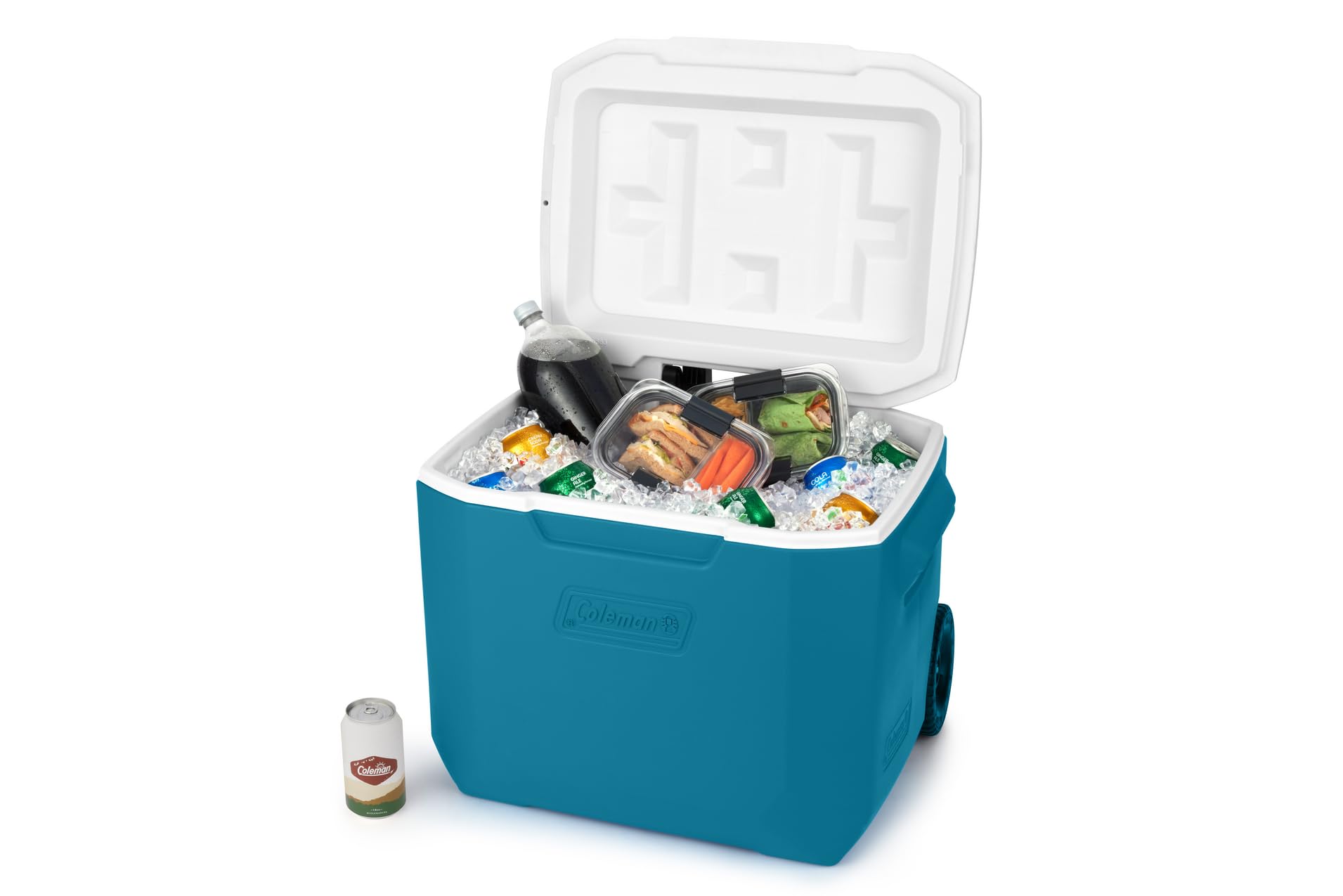 Coleman Chiller 60Qt Wheeled Cooler, Insulated Portable Cooler With Ice Retention, Made In Usa