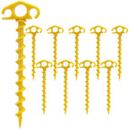 Tent Stakes Sand Stakes For Beach Tent 10 Pack Spiral Anchor Stakes 9.4 Inch Heavy Duty Screw Canopy Stakes For Camping, Hiking 