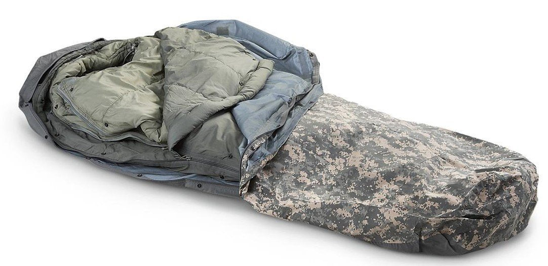Military Outdoor Clothing Previously Issued U.S. G.I. Improved Acu Digital Modular Sleeping Bag System (4-Piece)